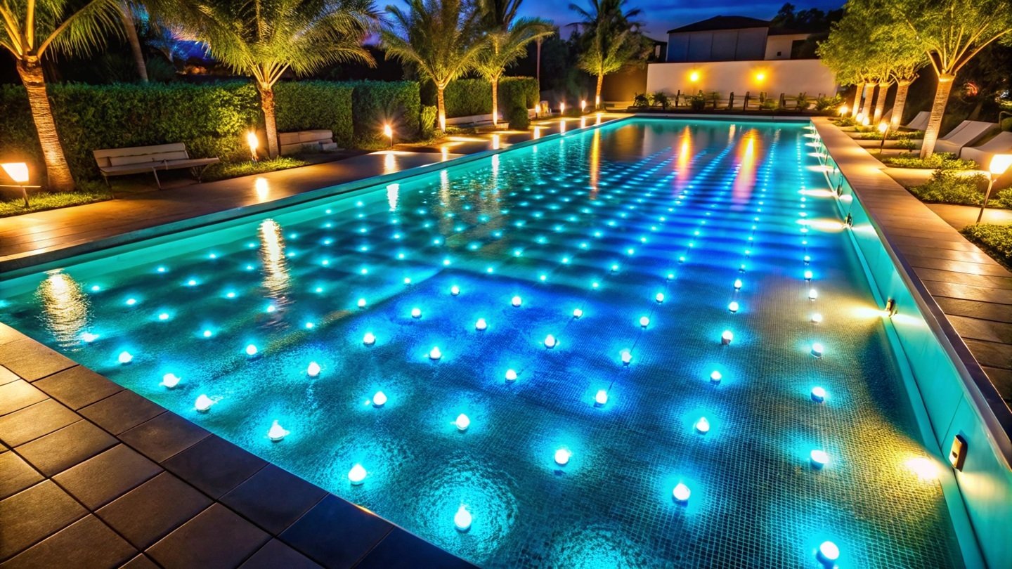 top-view-glowing-lights-reflecting-water-surface-swimming-pool-night